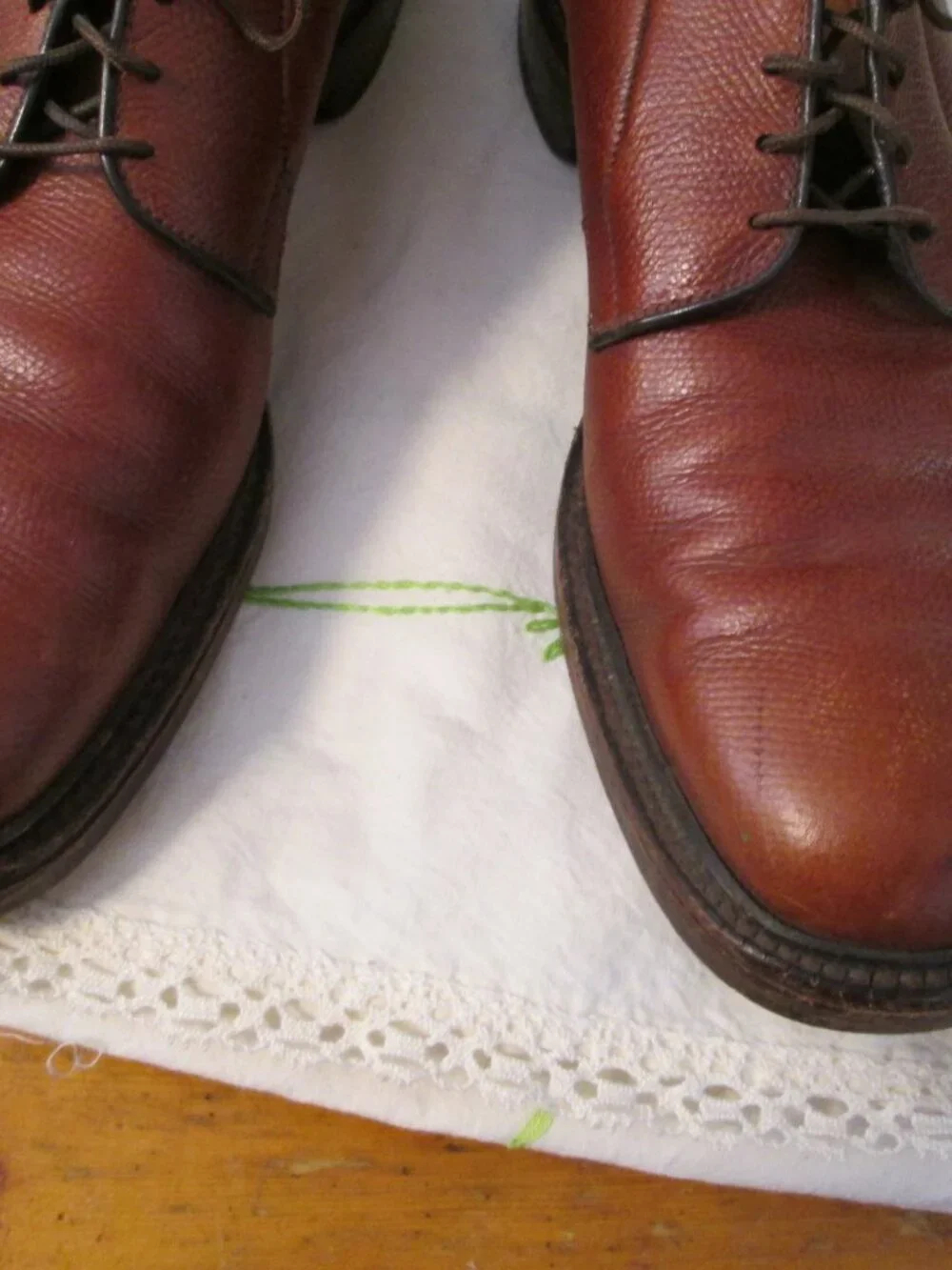 Vtg Allen Edmonds Leeds brown pebbled leather oxford dress shoes brown 9 D